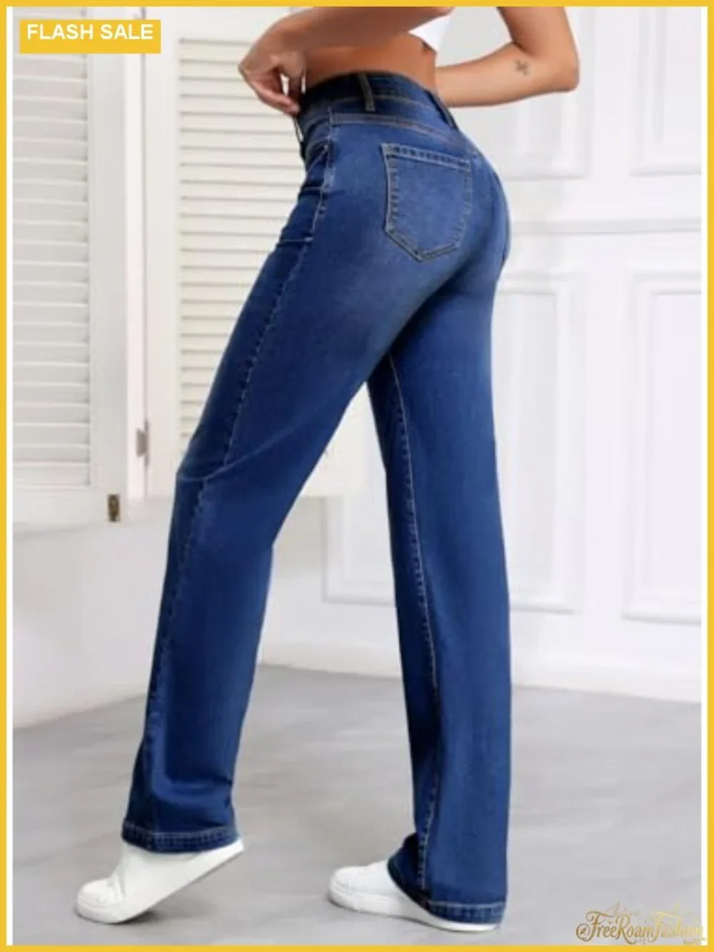 High Waisted Wide Leg Jeans Straight Denim Pants